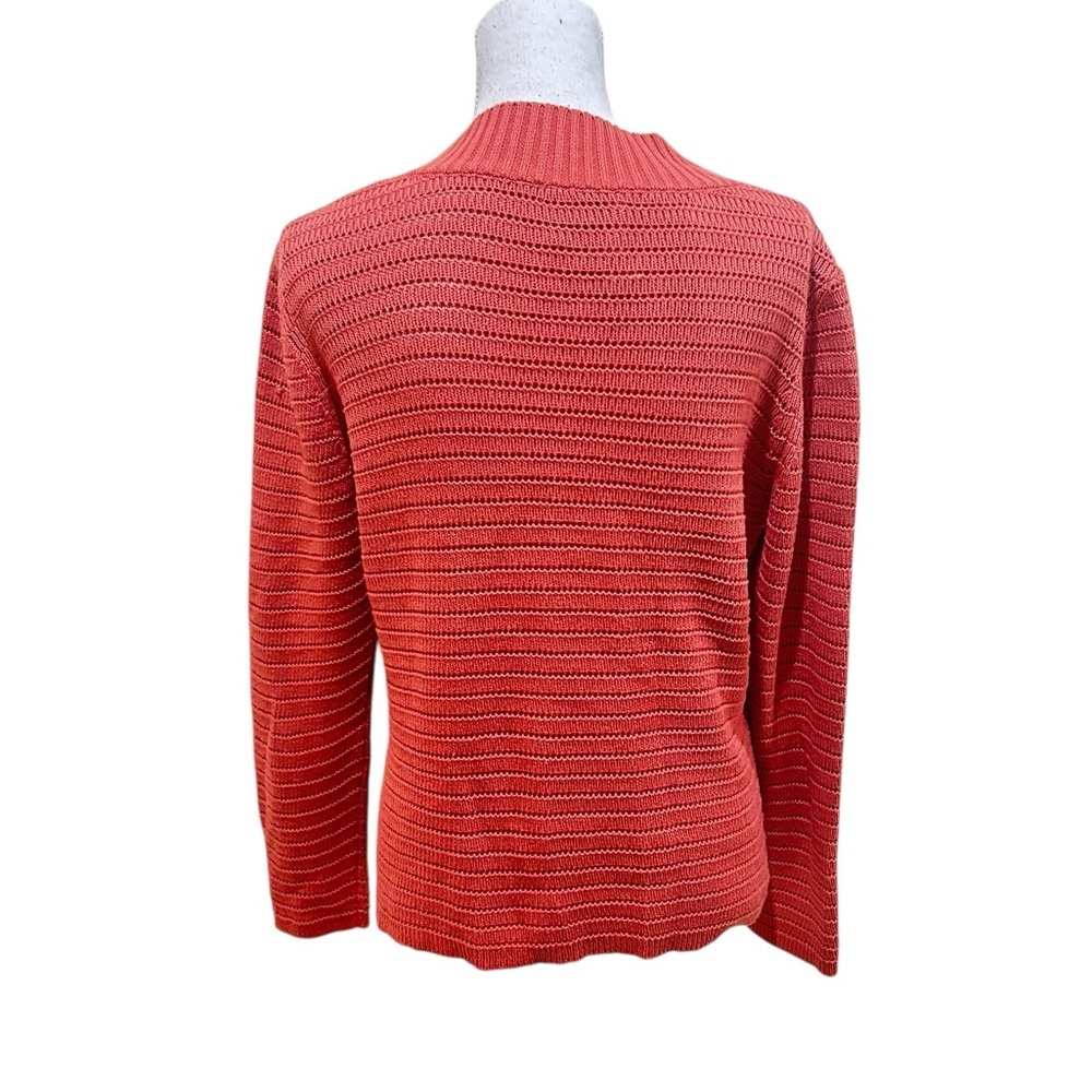 Talbots Brick terracotta boyfriend big button Cardigan knit Sweater italy medium - Picture 9 of 11